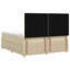 LED boksmadrasseng med madras Cremefarvet 200 x 200 cm Stof