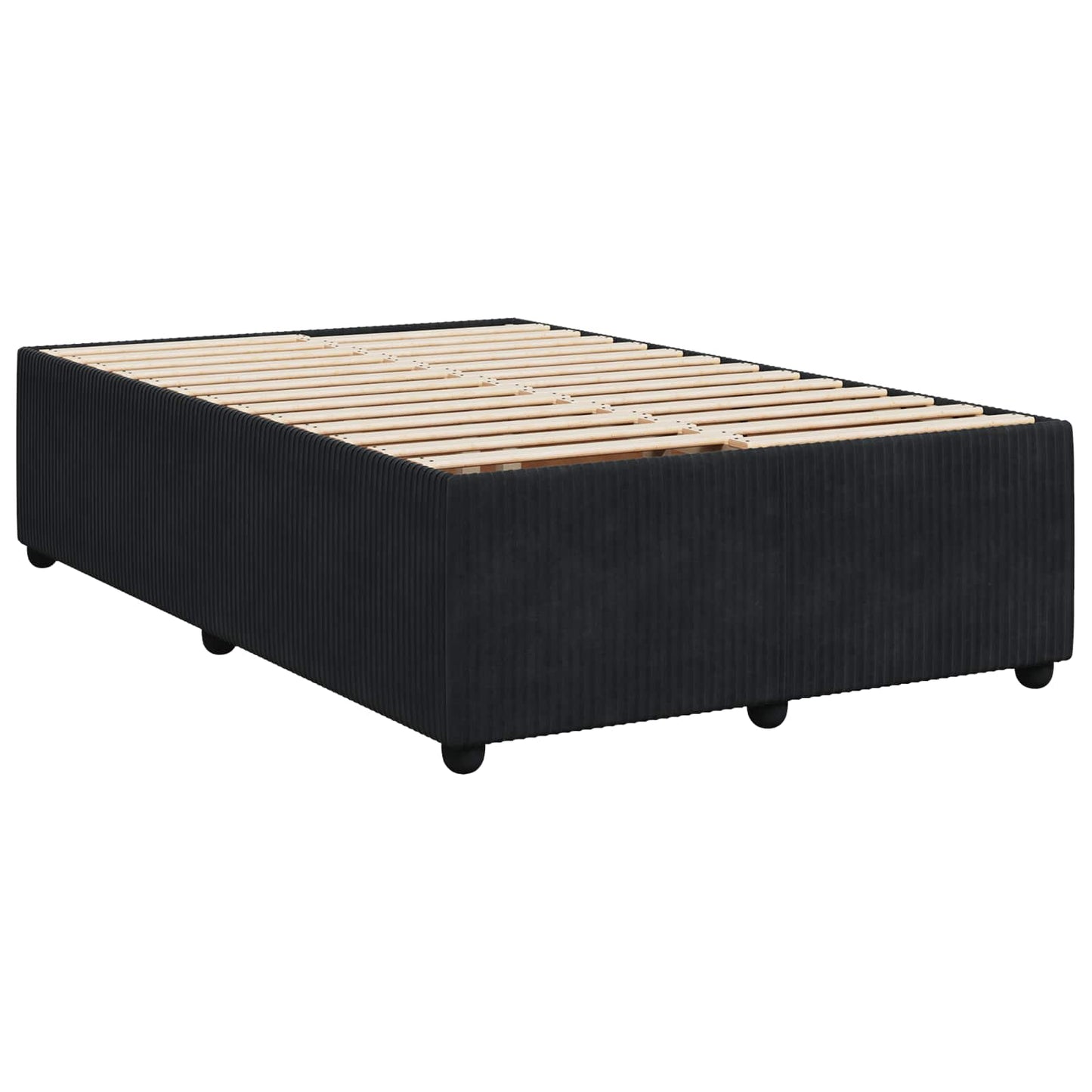 LED boksmadrasseng med madras Sort 120 x 190 cm Fløjl