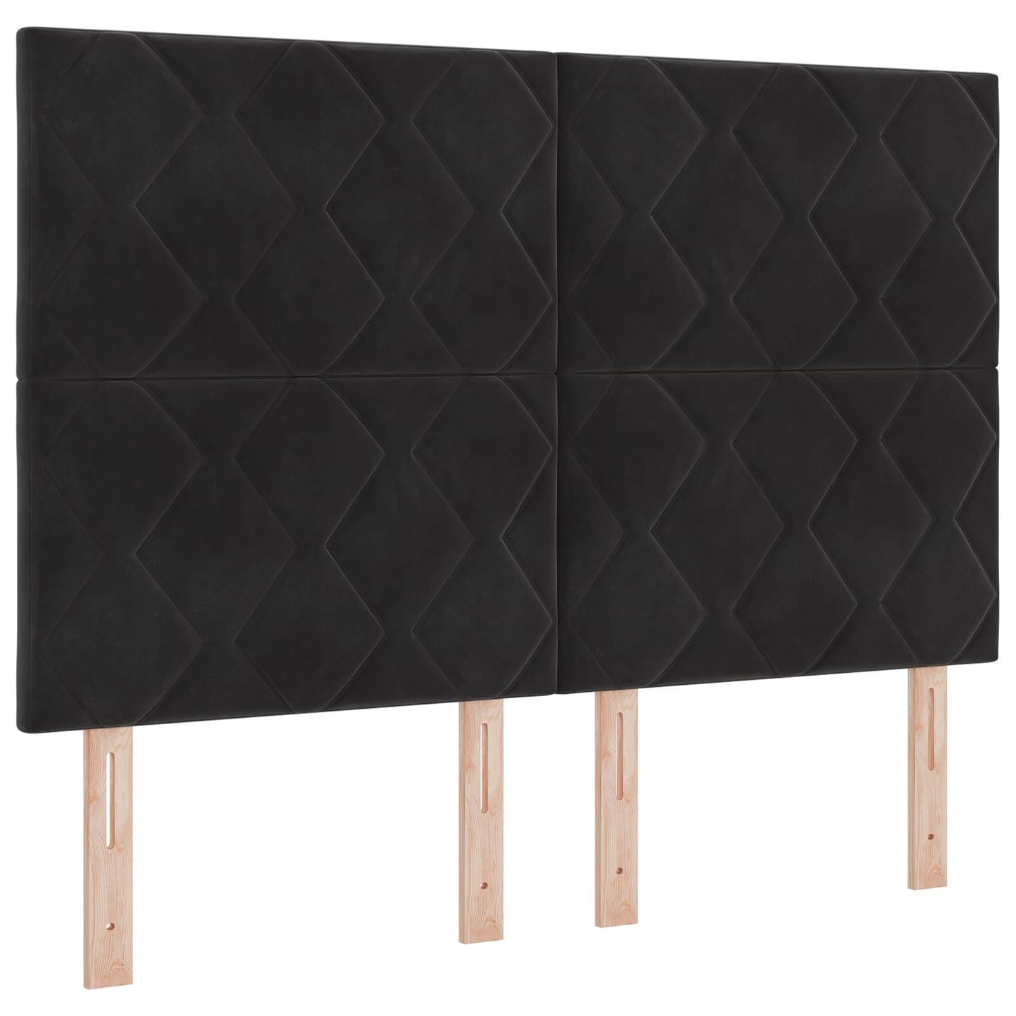 LED boksmadrasseng med madras Sort 140 x 190 cm Fløjl