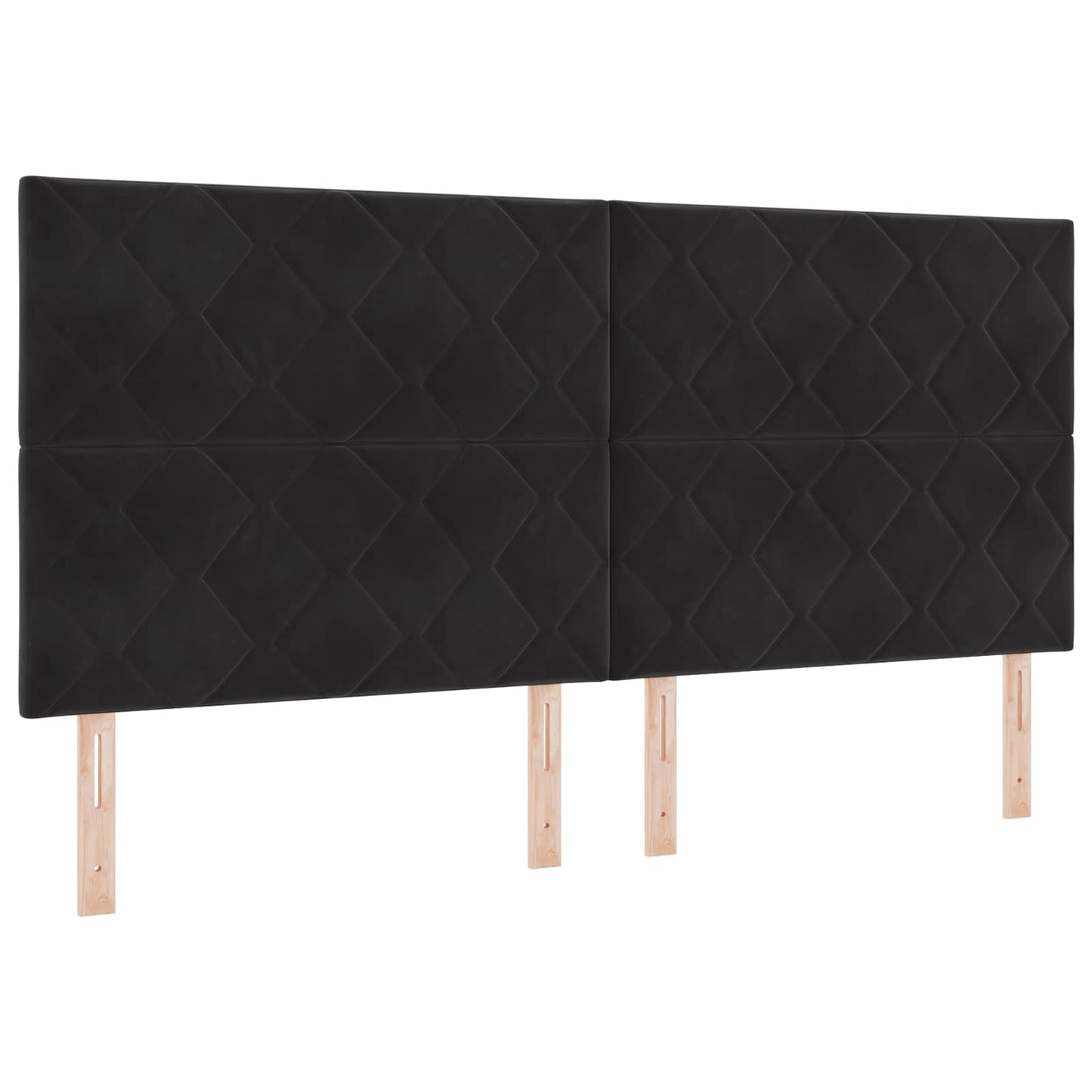 LED boksmadrasseng med madras Sort 200 x 200 cm Fløjl