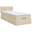 Ottoman seng med madras Cremefarvet 90 x 190 cm Stof