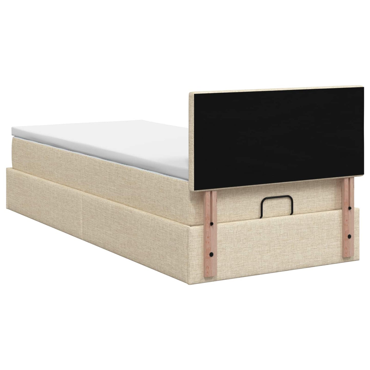 Ottoman seng med madras Cremefarvet 90 x 190 cm Stof