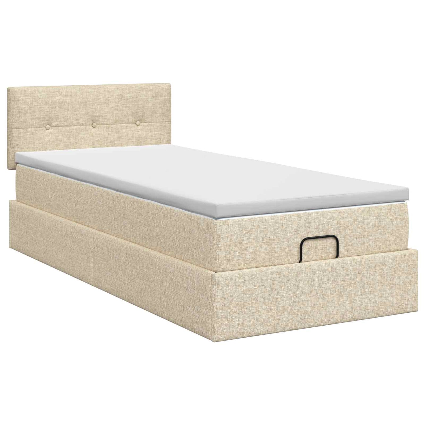 Ottoman seng med madras Cremefarvet 90 x 200 cm Stof