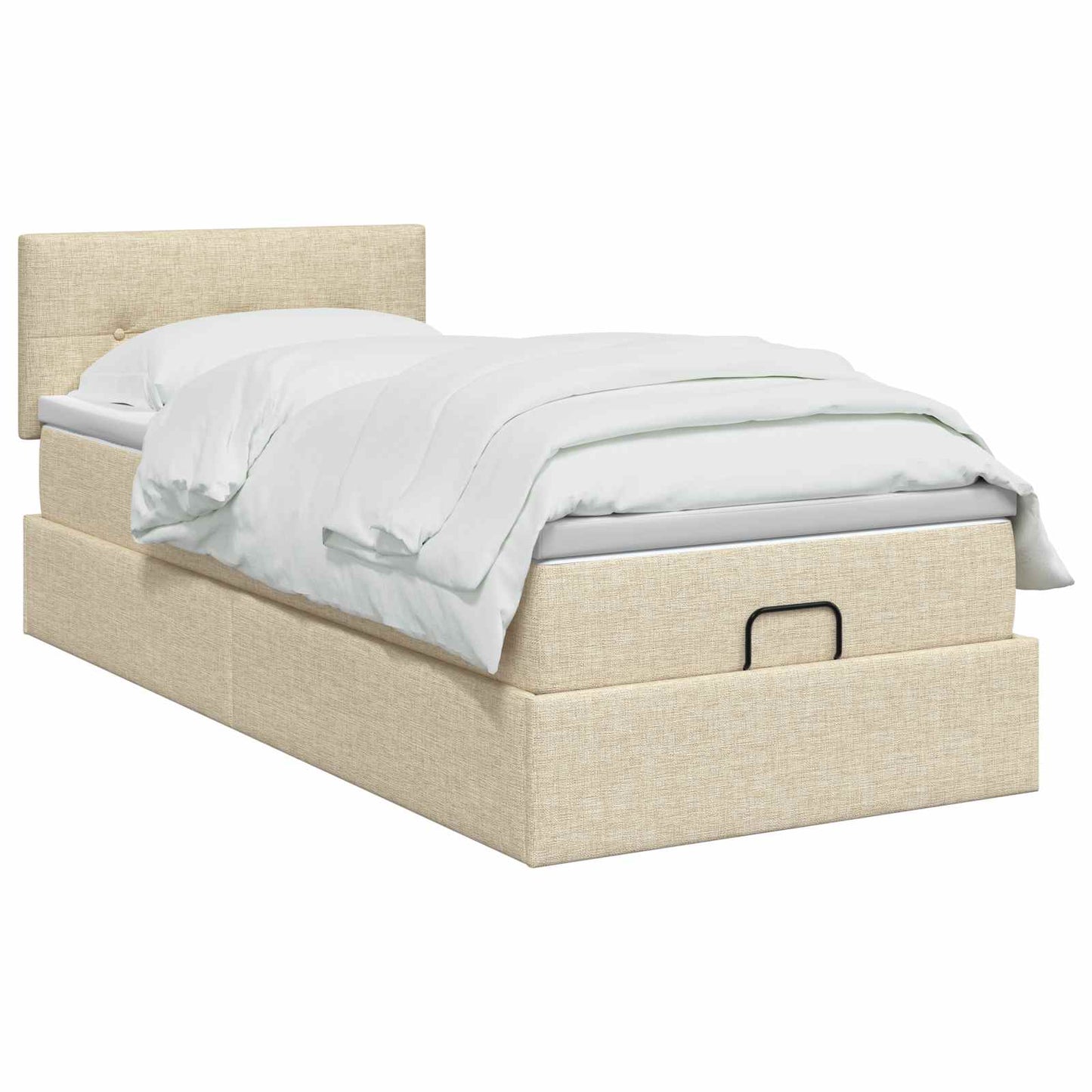 Ottoman seng med madras Cremefarvet 90 x 200 cm Stof