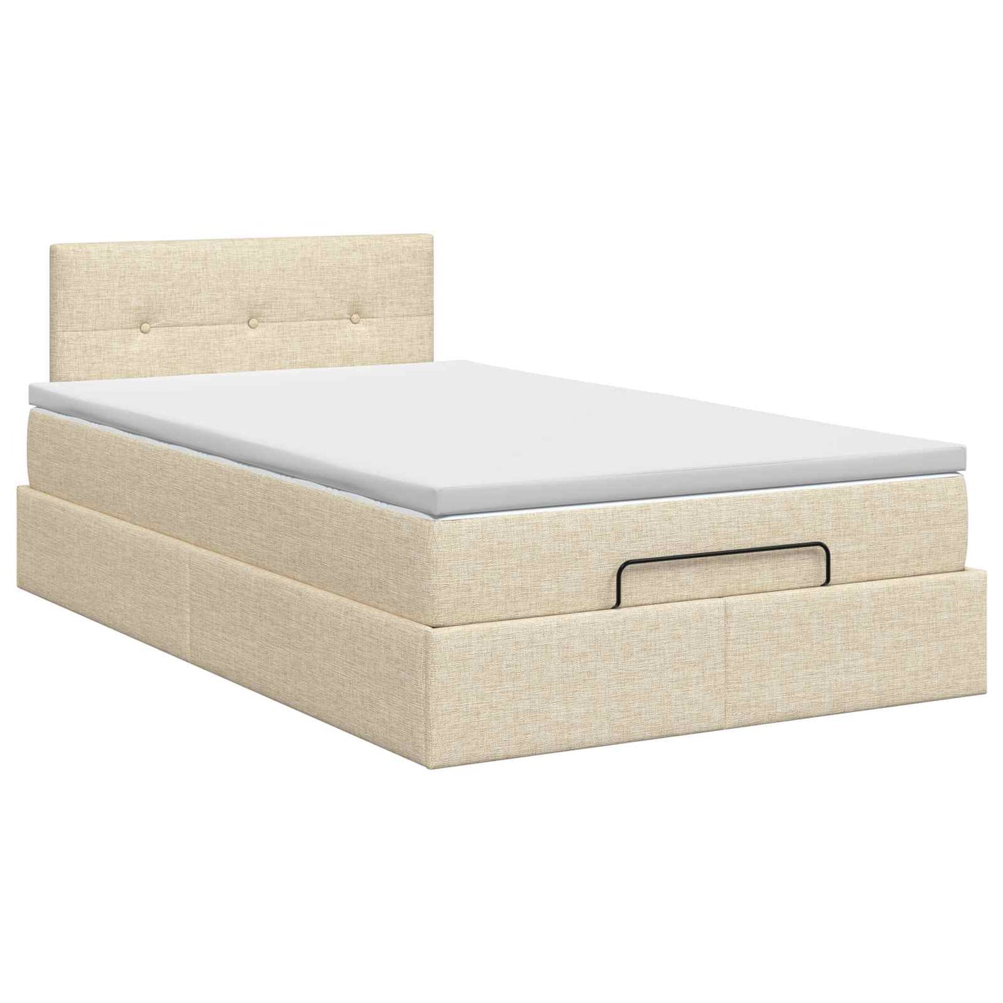 Ottoman seng med madras Cremefarvet 120 x 190 cm Stof