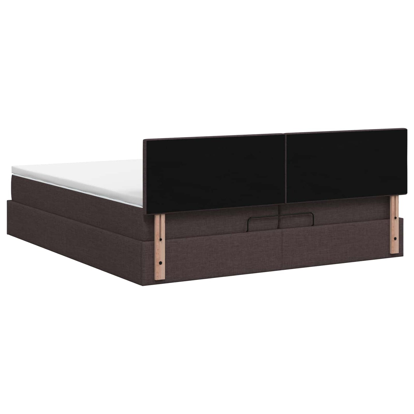Ottoman seng med madras Mørk Brun 200 x 200 cm Stof