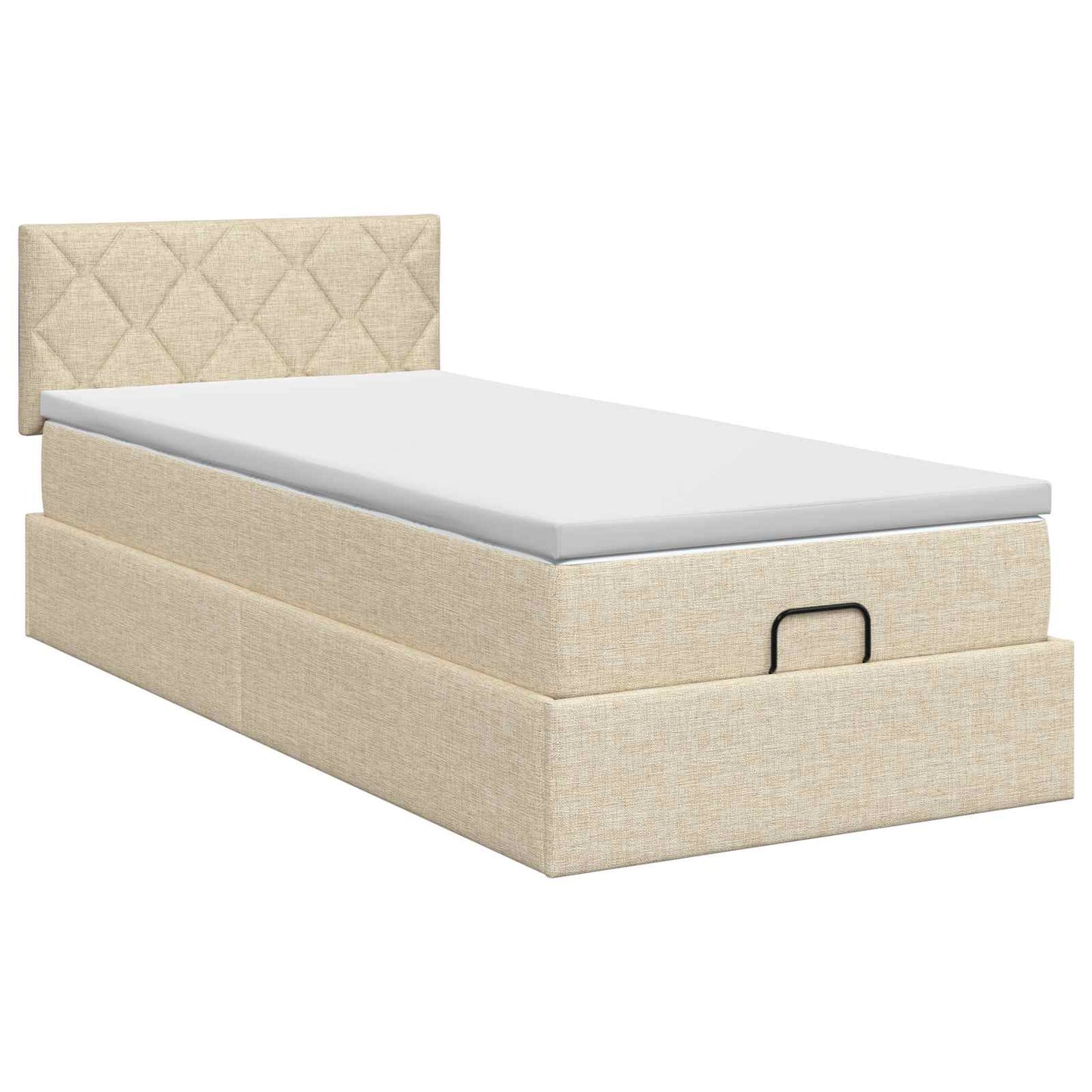 Ottoman seng med madras Cremefarvet 100 x 200 cm Stof