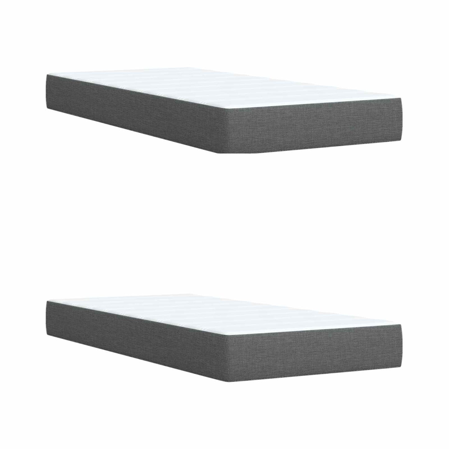 Ottoman seng med madras med hovedgærde 2 stk. Mørkegrå Stof
