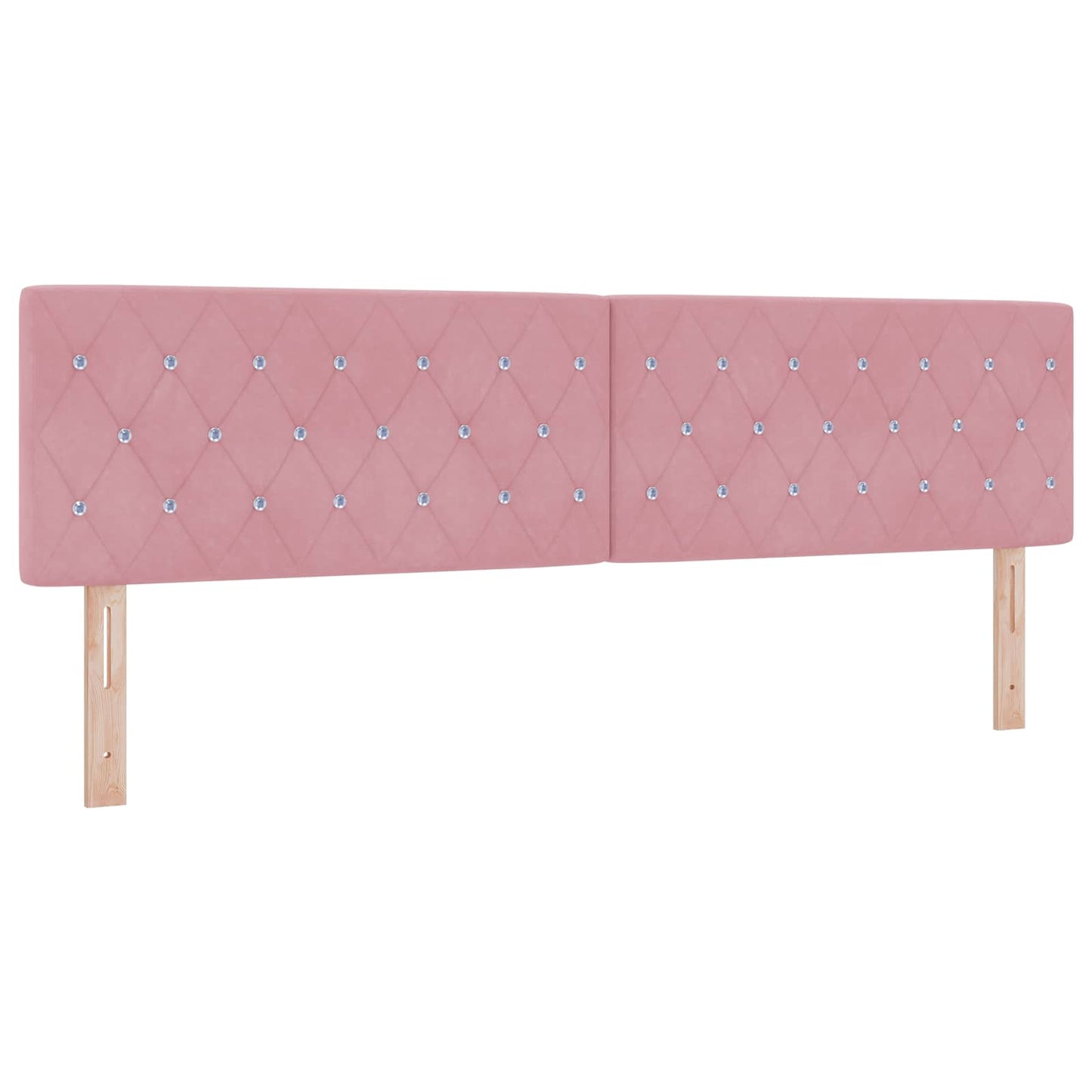Ottoman seng med madras med hovedgærde 2 pcs Lyserød Fløjl