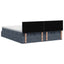 Ottoman seng med madras med hovedgærde 2 stk. Mørkegrå Fløjl