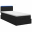 Ottoman seng med madras og LED Sort 90 x 190 cm Stof