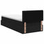 Ottoman seng med madras og LED Sort 90 x 190 cm Stof