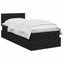 Ottoman seng med madras og LED Sort 90 x 190 cm Stof