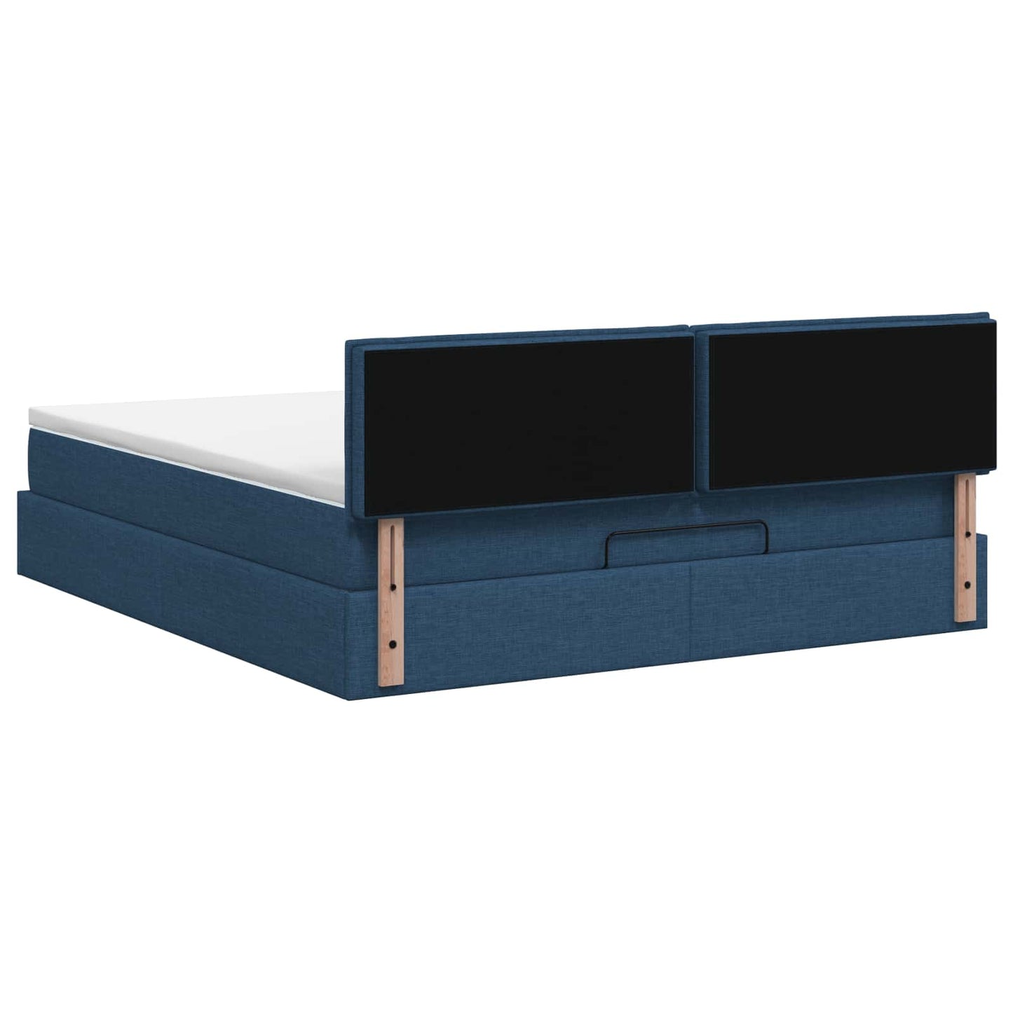 Ottoman seng med madras og LED Blå 140 x 190 cm Stof
