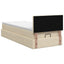 Ottoman seng med madras og LED Cremefarvet 90 x 190 cm Stof