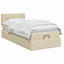 Ottoman seng med madras og LED Cremefarvet 90 x 190 cm Stof