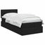 Ottoman seng med madras og LED Sort 100 x 200 cm Stof