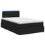 Ottoman seng med madras og LED Sort 120 x 200 cm Stof
