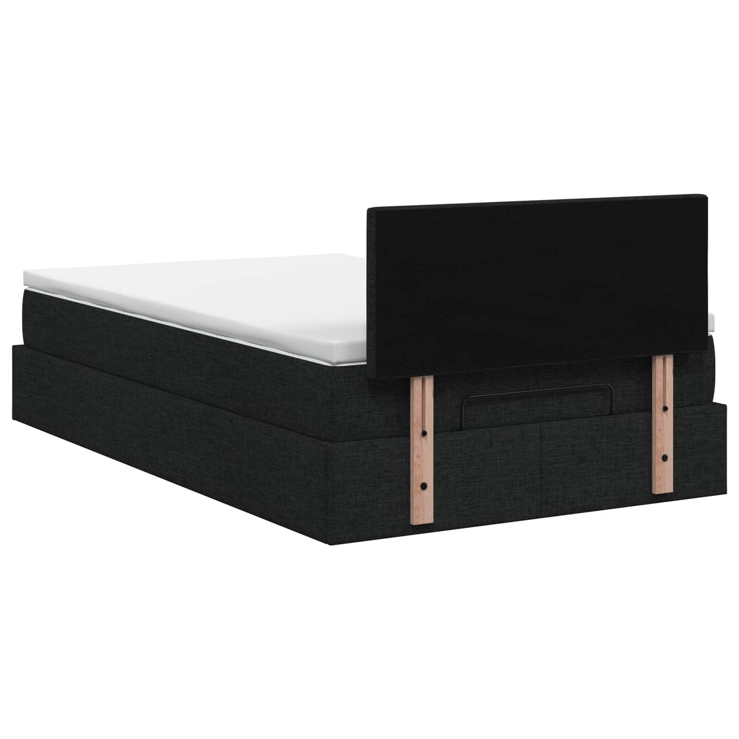 Ottoman seng med madras og LED Sort 120 x 200 cm Stof