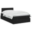 Ottoman seng med madras og LED Sort 120 x 200 cm Stof