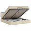 Ottoman seng med madras og LED Cremefarvet 160 x 200 cm Stof