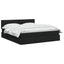Ottoman seng med madras og LED Sort 180 x 200 cm Stof