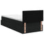 Ottoman seng med madras og LED Sort 80 x 200 cm Stof