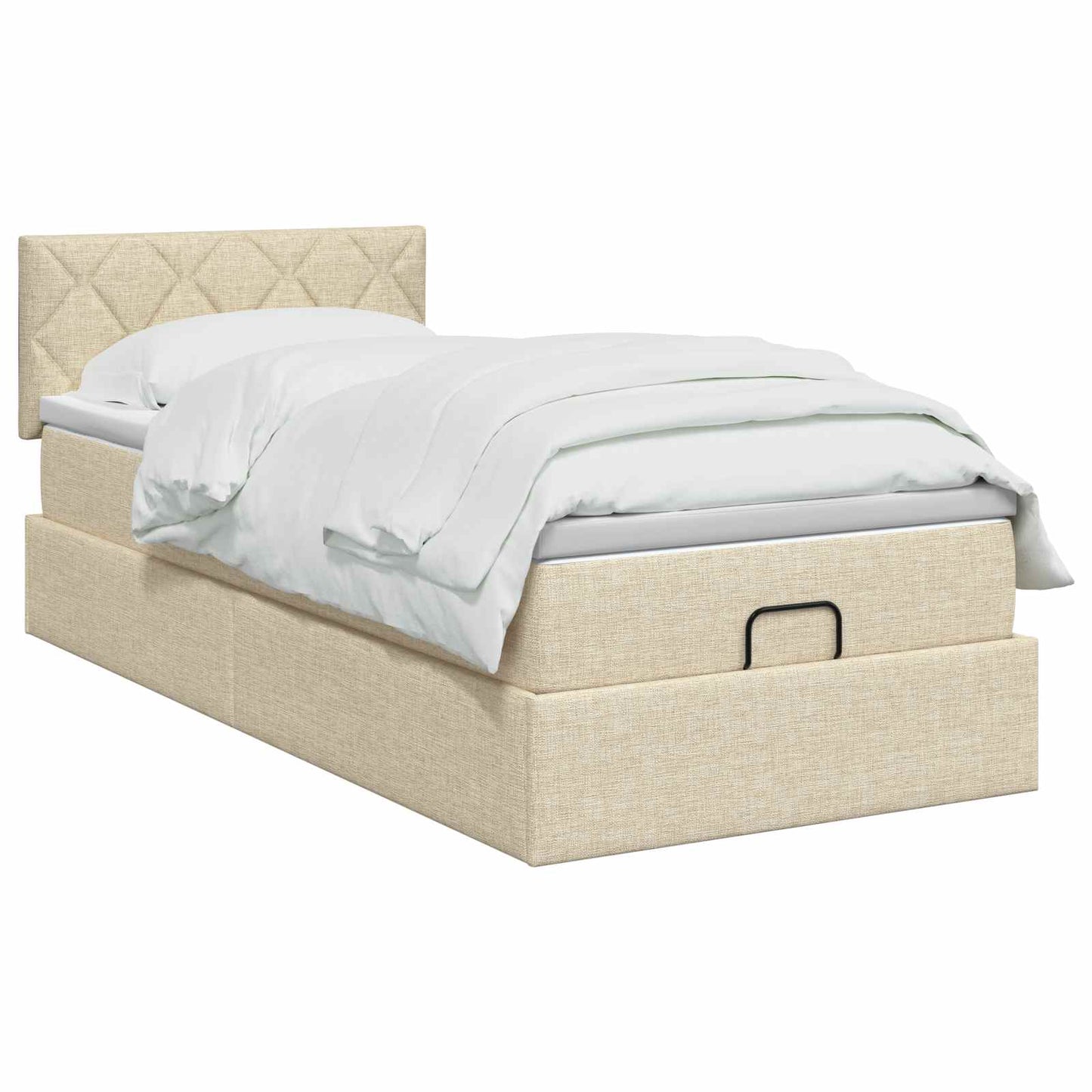 Ottoman seng med madras og LED Cremefarvet 80 x 200 cm Stof