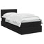 Ottoman seng med madras og LED Sort 90 x 200 cm Stof