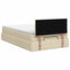 Ottoman seng med madras og LED Cremefarvet 120 x 200 cm Stof