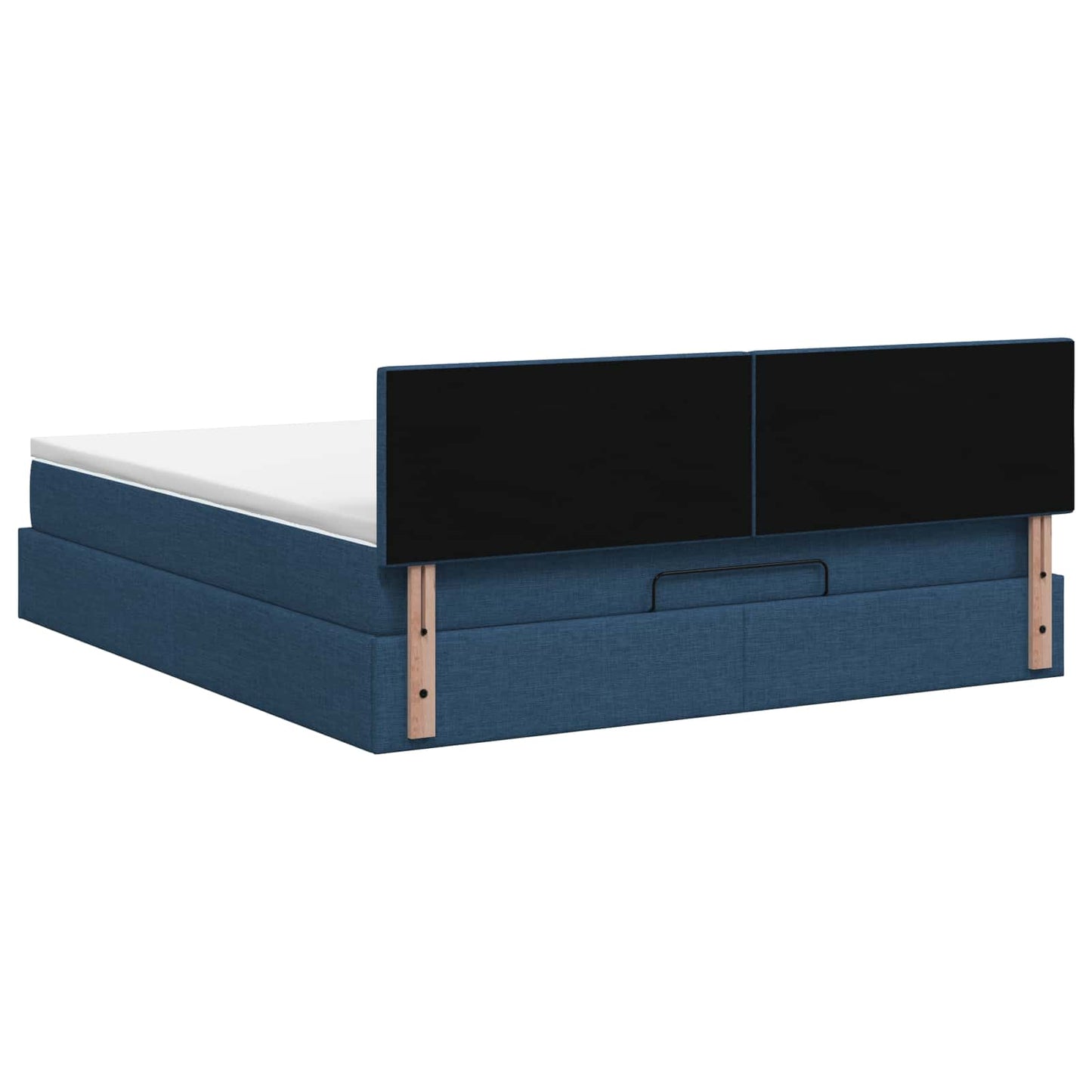 Ottoman seng med madras og LED Blå 180 x 200 cm Stof