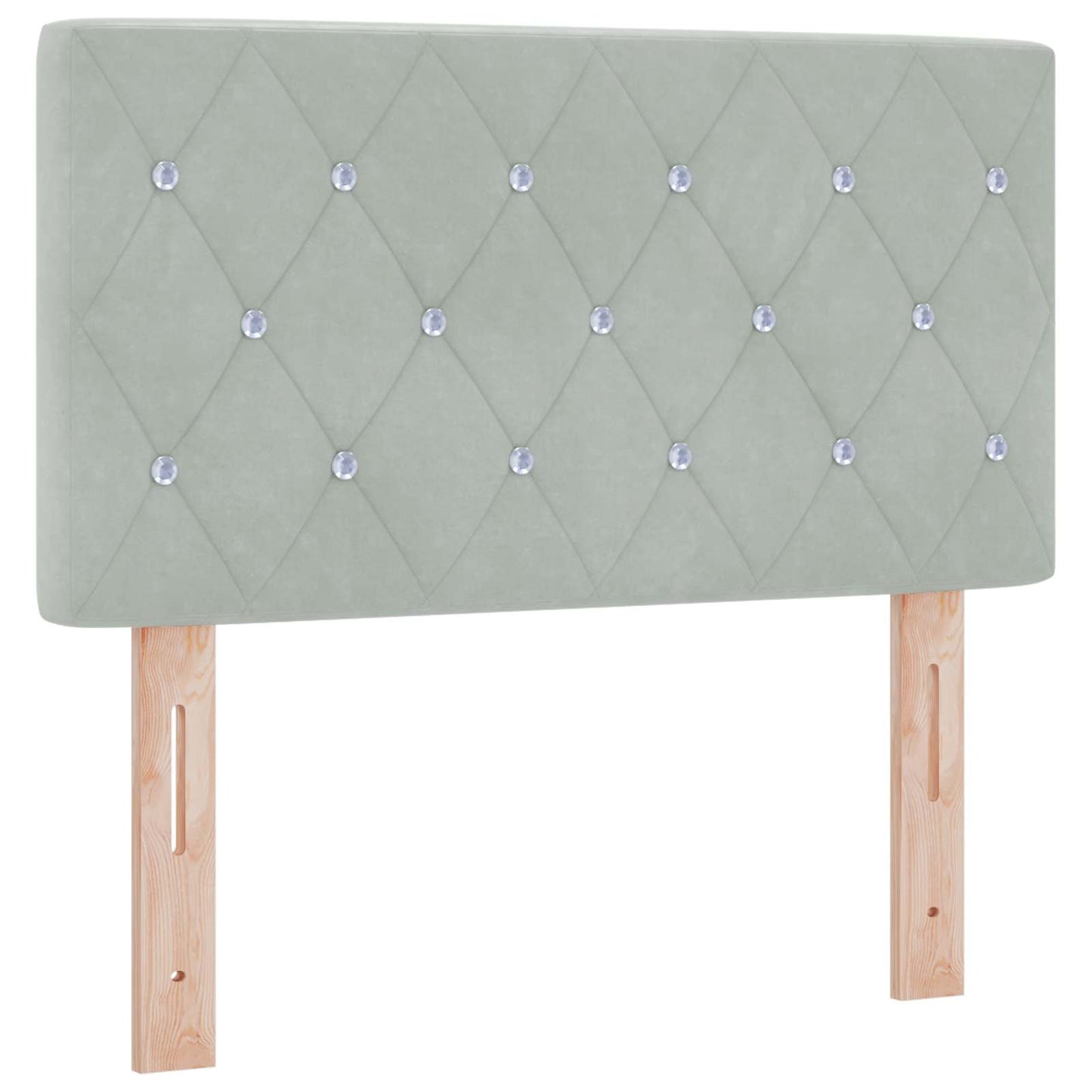Ottoman seng med madras og LED Lysegrå 80 x 200 cm Velour
