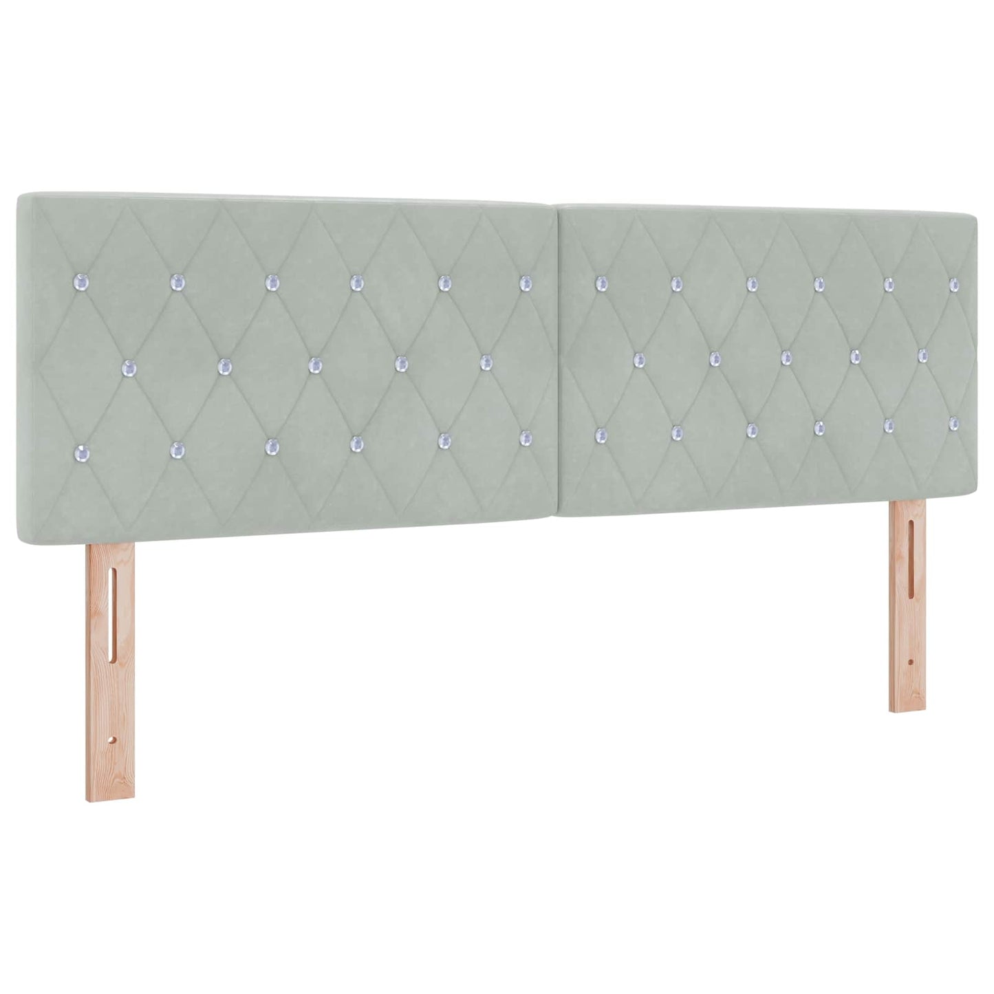 Ottoman seng med madras og LED Lysegrå 140 x 200 cm Velour