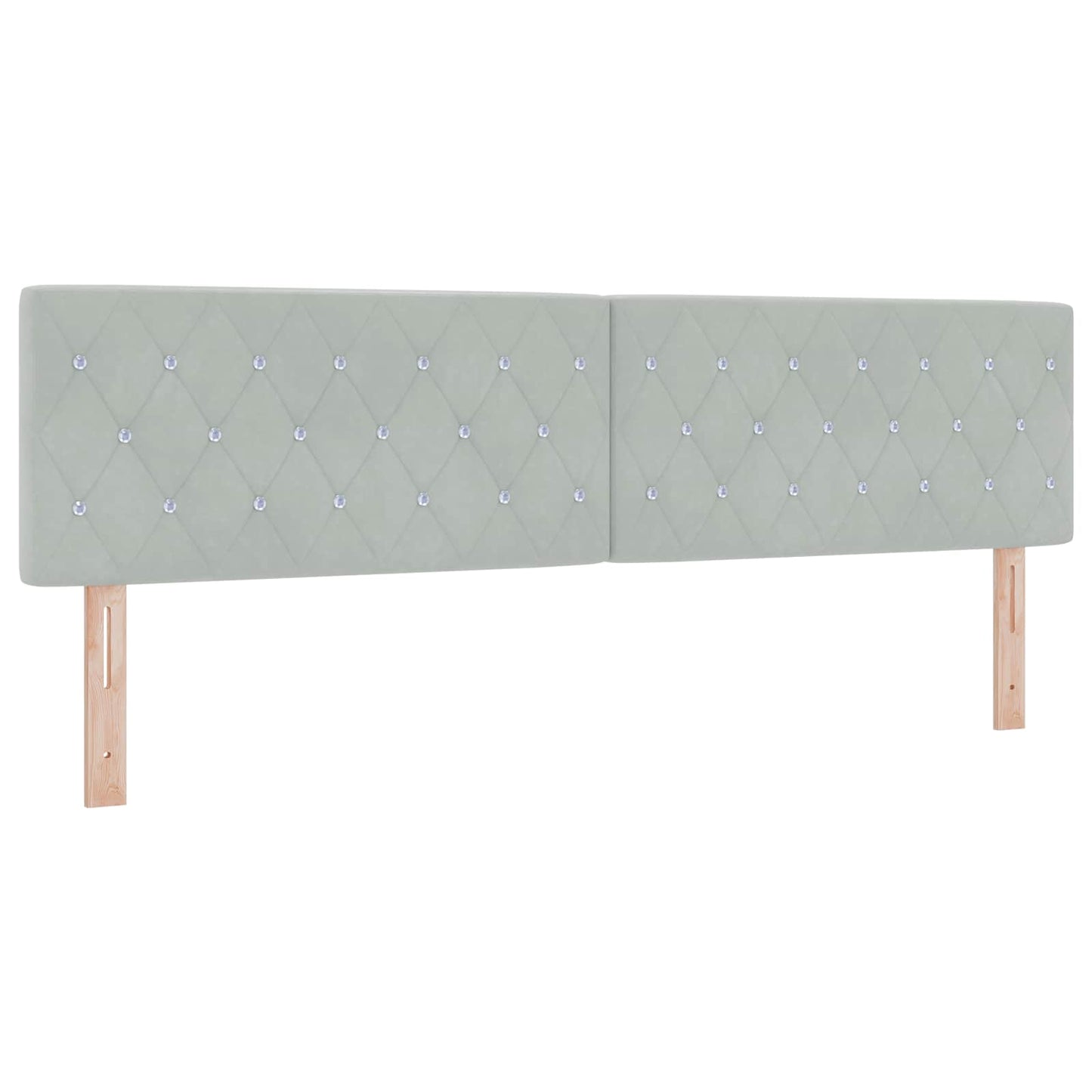 Ottoman seng med madras og LED Lysegrå 180 x 200 cm Velour