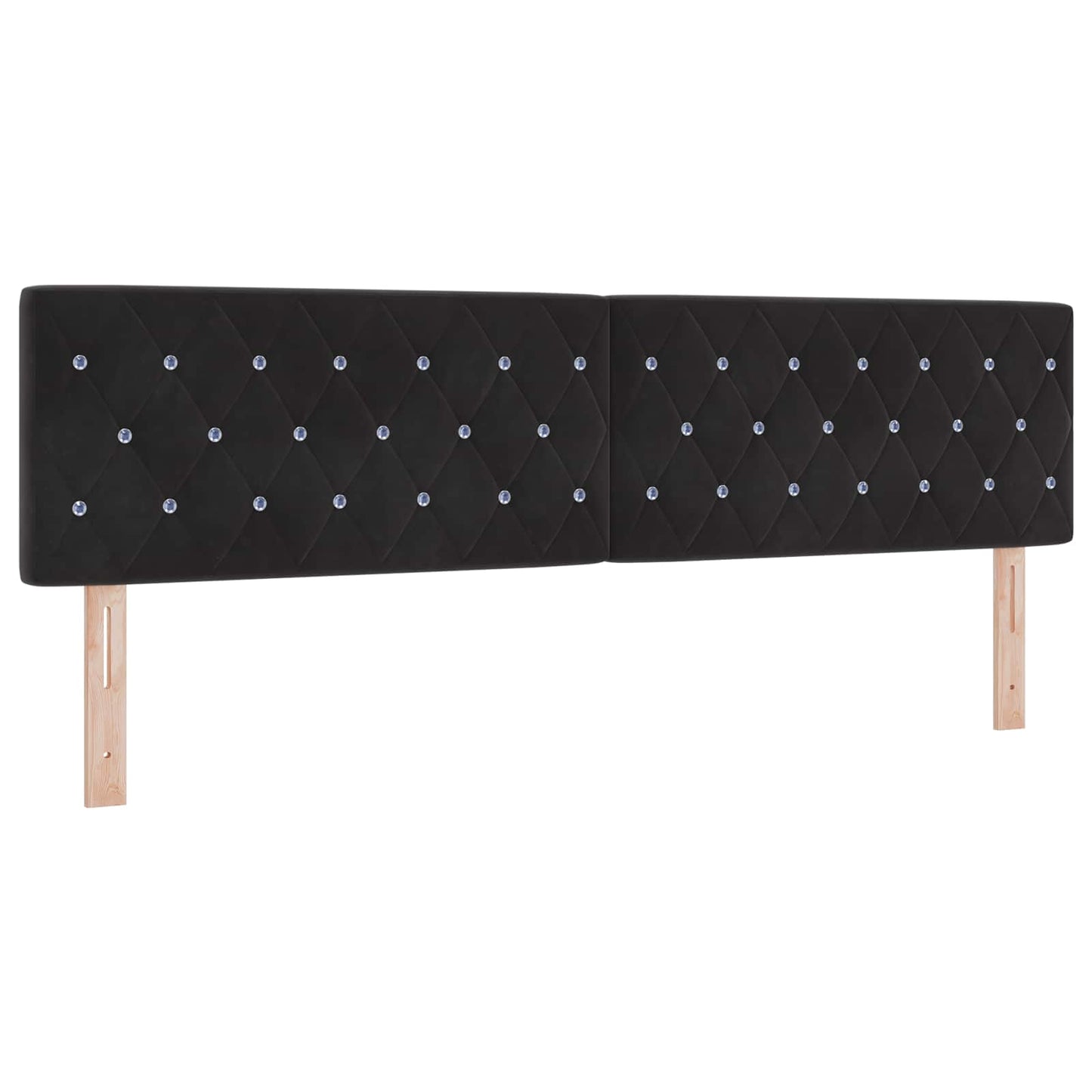 Ottoman seng med madras og LED Sort 180 x 200 cm Velour