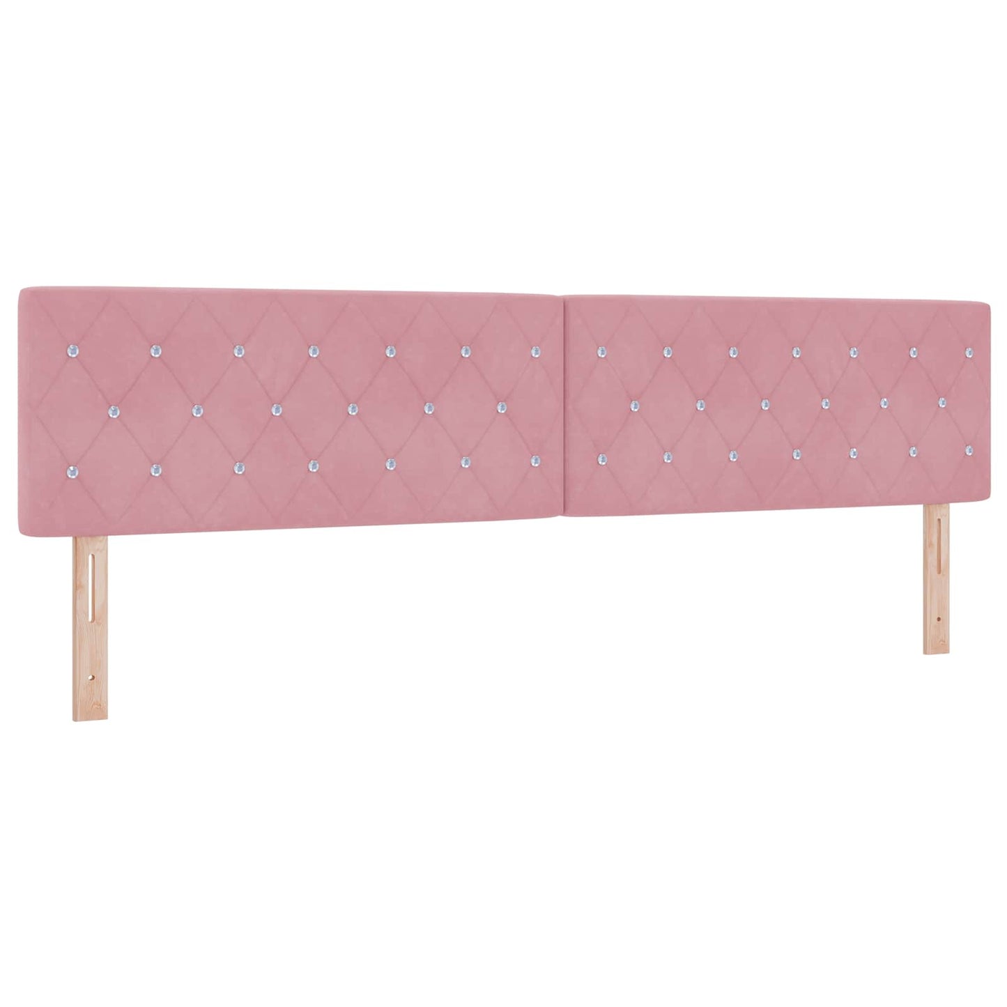 Ottoman seng med madras og LED Lyserød 200 x 200 cm Velour