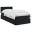 Ottoman seng med madras og LED Sort 100 x 200 cm Velour