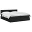Ottoman seng med madras og LED Sort 200 x 200 cm Stof