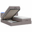 Ottoman seng med madras og LED Gråbrun 180 x 200 cm Stof