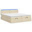 Ottoman seng med madras og LED Cremefarvet 180 x 200 cm Stof