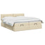 Ottoman seng med madras og LED Cremefarvet 180 x 200 cm Stof