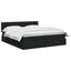 Ottoman seng med madras og LED Sort 200 x 200 cm Stof