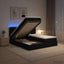 Ottoman seng med madras og LED Sort 160 x 200 cm Stof