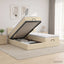 Ottoman seng med madras og LED Cremefarvet 180 x 200 cm Stof