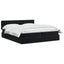 Ottoman seng med madras og LED Sort 200 x 200 cm Velour
