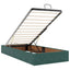 Ottoman seng med madras og LED Mørkegrøn 160 x 200 cm Velour