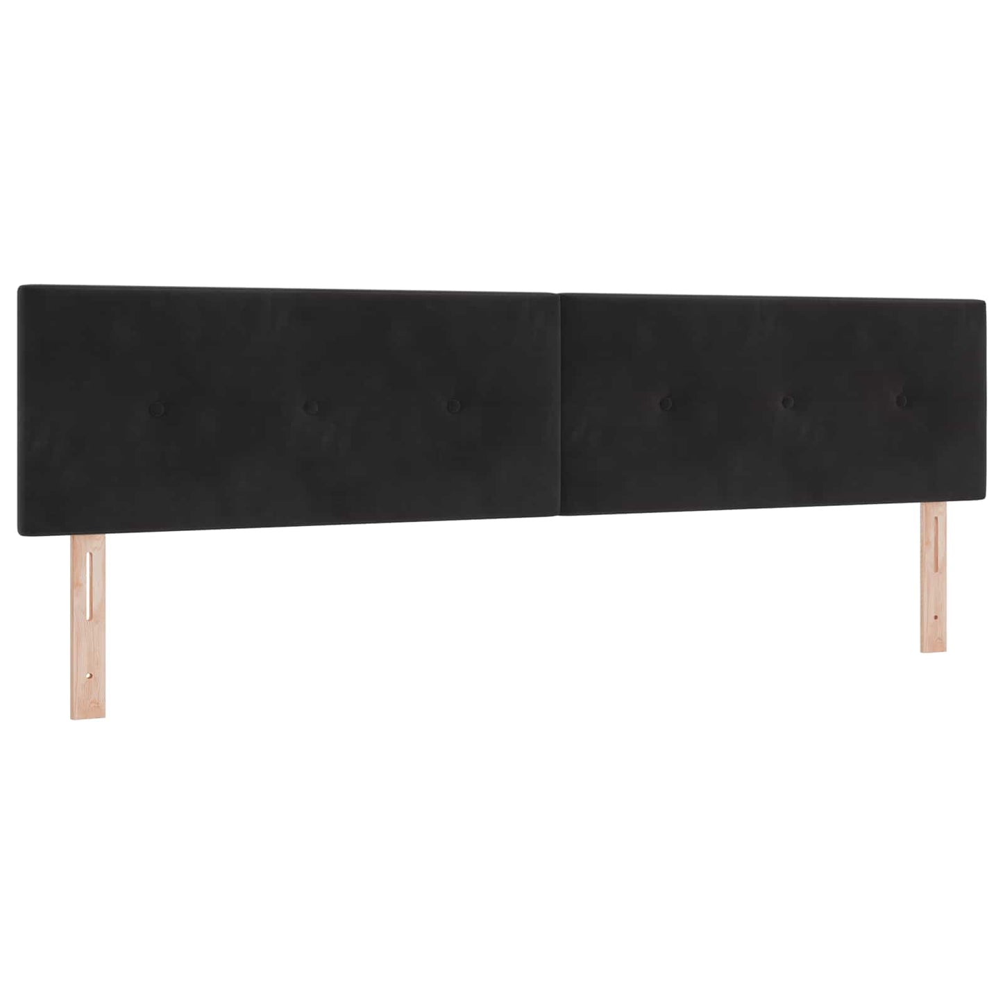Ottoman seng med madras og LED Sort 200 x 200 cm Velour