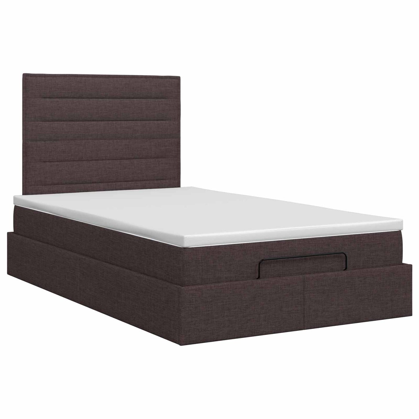 Ottoman seng med madras Mørk Brun 120 x 190 cm Stof