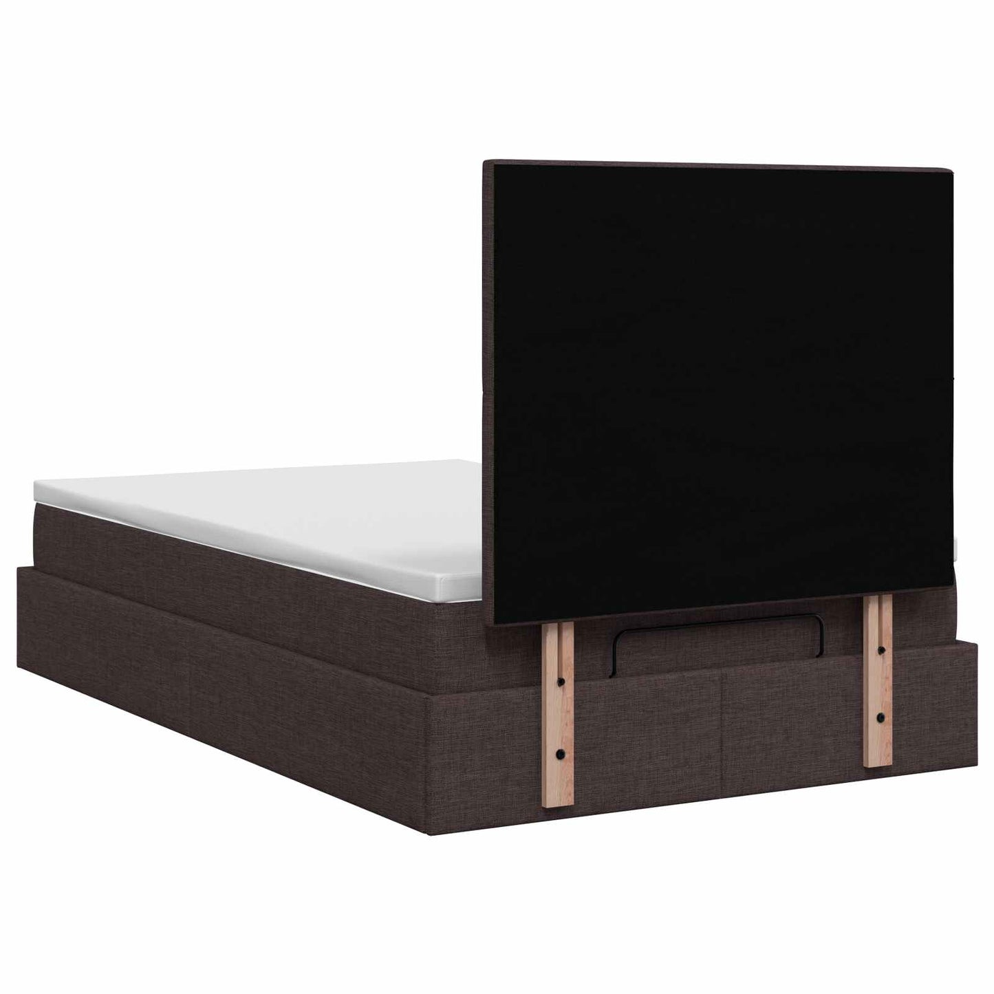 Ottoman seng med madras Mørk Brun 120 x 190 cm Stof