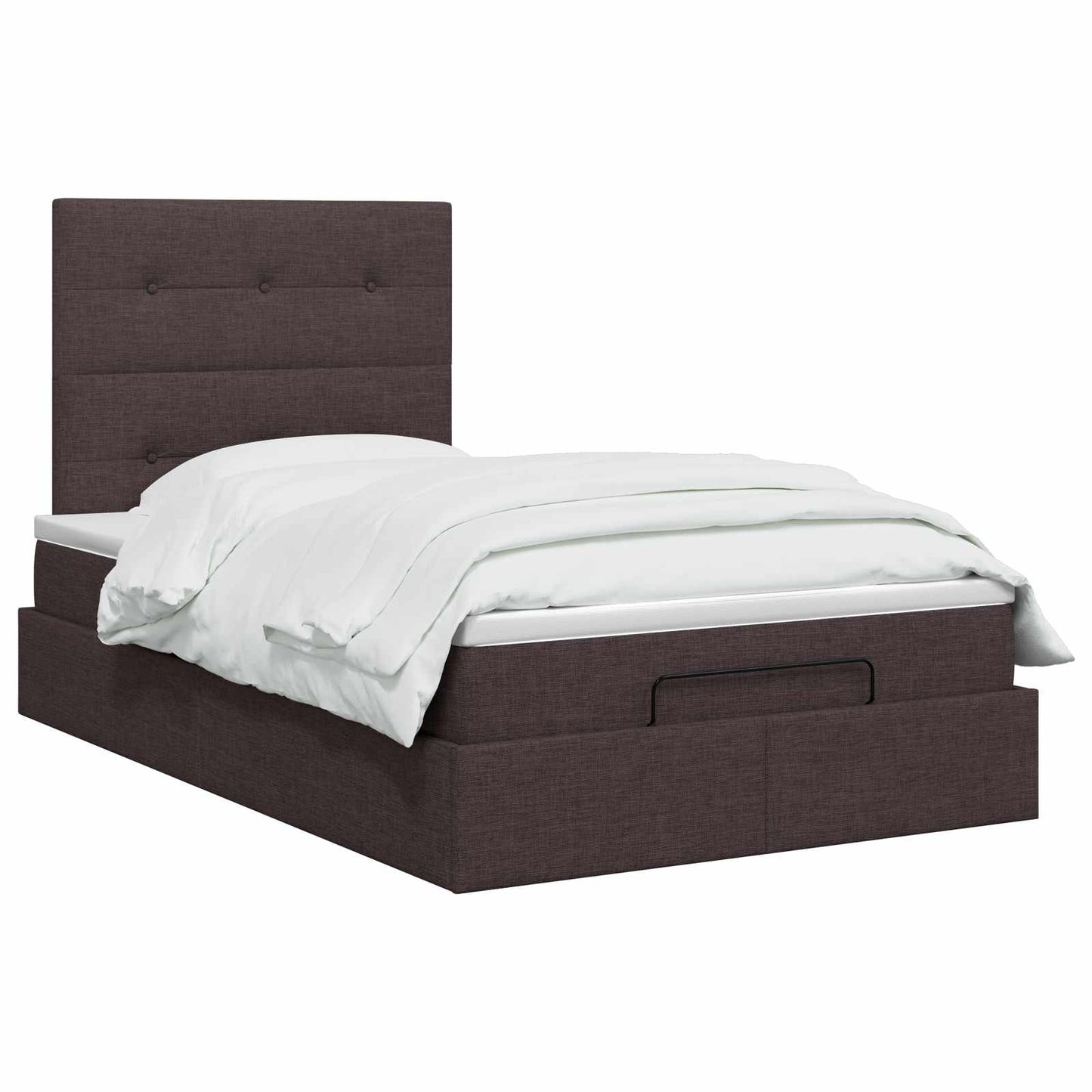 Ottoman seng med madras Mørk Brun 120 x 190 cm Stof